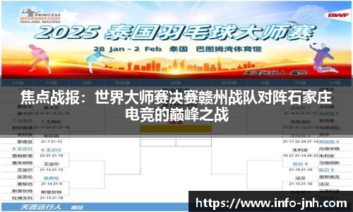 焦点战报：世界大师赛决赛赣州战队对阵石家庄电竞的巅峰之战